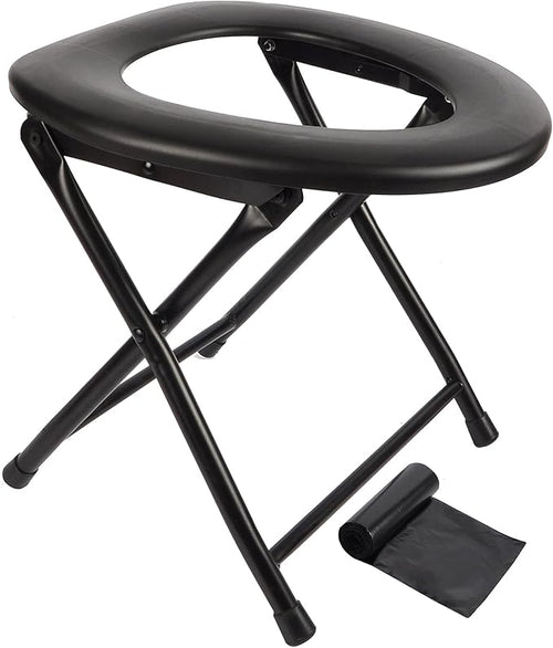 Portable Toilet Seat, Stainless Steel Emergency Toilet, Folds Camping Toilet Seat, Convenient for Camping, Travel & Emergency