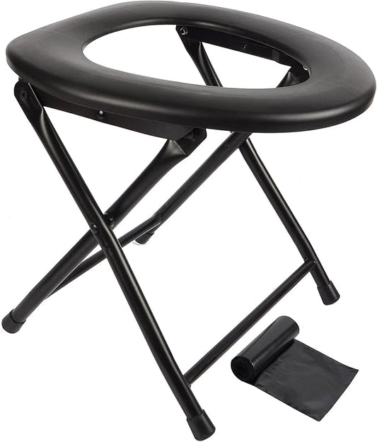 Portable Toilet Seat, Stainless Steel Emergency Toilet, Folds Camping Toilet Seat, Convenient for Camping, Travel & Emergency
