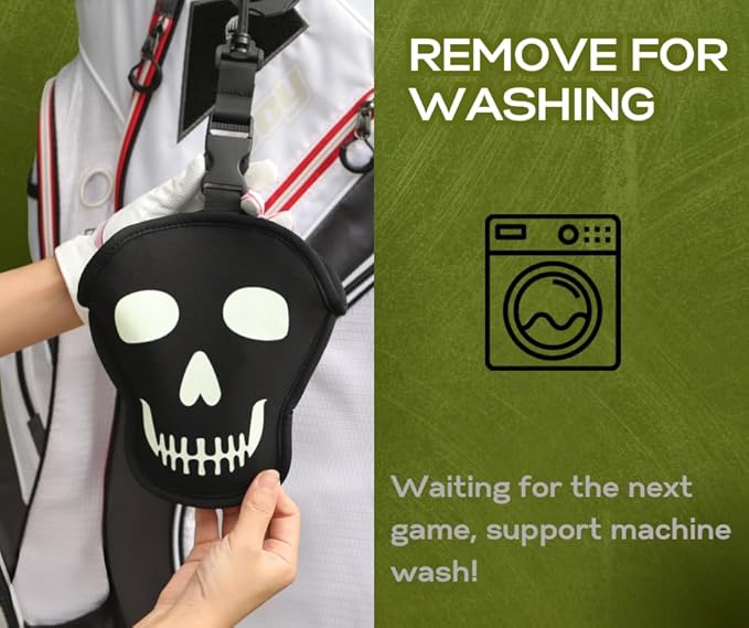Golf Club Cleaner & Golf Ball Cleaning Bag, Golf Cart Accessories for Men, Washing Machine, Green Clean, Clubs Waterproof & Dry Exterior Bags, Funny Washer Tool, for Golfers