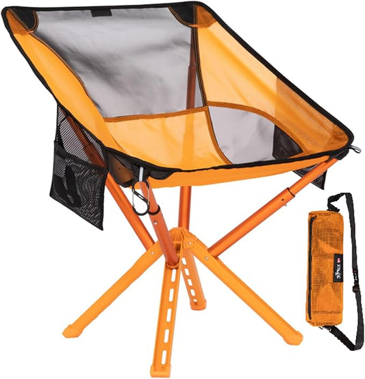 Sitpack Campster 2.0 Backpacking Camping Chair, 5S Easy Set-up, Ultra Lightweight, Bottle Sized Portable Folding Chair, Compact Chair for Adults for Beach Outdoor Hiking Travel Fishing, Orange