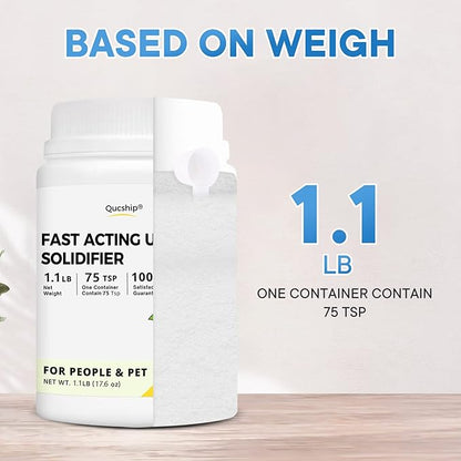 1.1LB Urine Super Absorbent with Spoon,Toilet Gel Powder for Portable Toilet/Bedpans, Eco Gel Camping Toilet Chemicals, Sodium Polyacrylate Solidifier for Pet Loo, Urinal Deodorizer - by Qucship