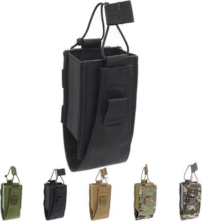 1000D Nylon Tactical Radio Holder Radio Case Radio Pouch Military Molle Radio Walkie Talkie Holder Bag Hunting Magazine Pouches Pocket for Two Ways Walkie Talkies Compatible (Black)