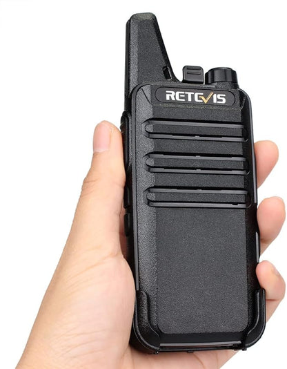 Retevis RT22 2 Way Radios Walkie Talkies,Rechargeable Long Range Two Way Radio,16 CH VOX Small Emergency 2 Pin Earpiece Headset,for School Retail Church Restaurant (Packed in Pairs with 5 Boxes)