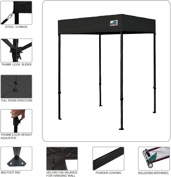 Eurmax USA 5x5 Flat Top Pop Up Canopy Tent Outdoor Portable Instant Shelter Bonus 4 SandBags (Flat Blue)