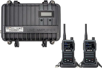 Retevis RT97 GMRS Repeater Communication Set, Full Duplex Radio Repeater(1 Pack) and GMRS Handheld Walkie Talkies(2 Pack), Designed for RV Camping, Farm, Remote Area, Emergency Rescue