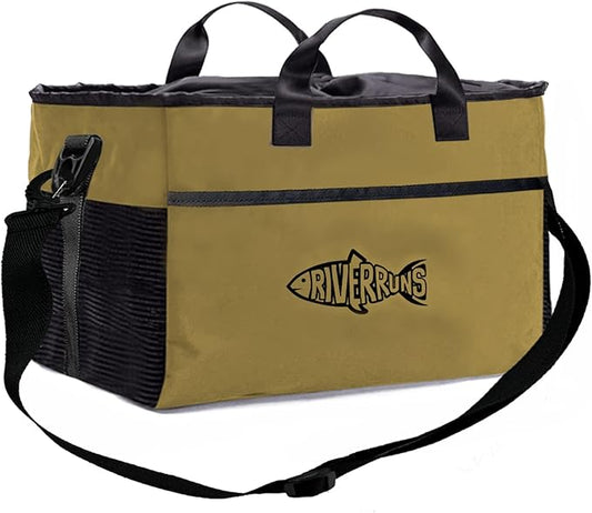 Riverruns Fishing Hunting Wader Bag with Vented Mesh, Waders Boots Bag, Fly Fishing Backpack for Fishing, Hiking, Camping