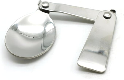 TEMO 4 pc Stainless Steel Three Folding Camping Spoon Dish Washer Safe, 2.25 Inch Folding Length