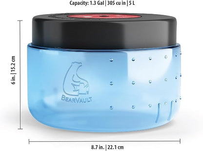 Bear Canister for Backpacking. 4 Sizes: BV500, BV475, BV450, BV425. Bear Resistant Food Container for Camping, Hiking, Fishing, Canoeing, Hunting, bikepacking. Bear Vault is Bear Safe!