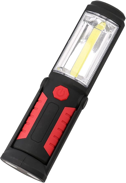 LED Magnetic Worklight,Portable Battery Powered Inspection Lamp Trouble Light for Mechanic Tool,Camping,Grill,Emergency(Red,Batteries NOT Included)