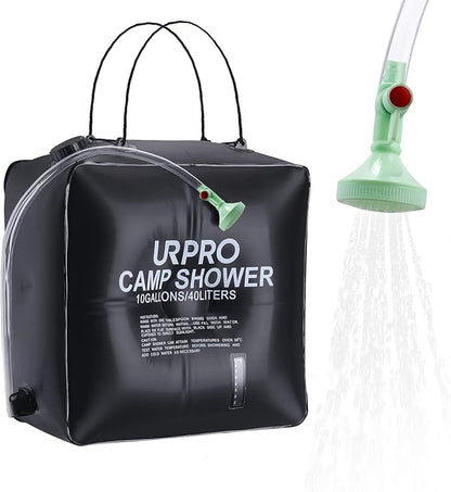 10 gallons/40L Solar Shower Bag Heating Camping Outdoor Temperature Hot Water 45°C Hiking Climbing Beach