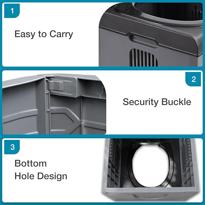 TRIPTIPS Updated Portable Potty for Camping Extra Large Folding Travel Toilet Camping Toilet Portable Toilet for Adults Car Toilet Camp Toilet Outdoor Toilet for Boat/Hiking/Long Trips/Beach