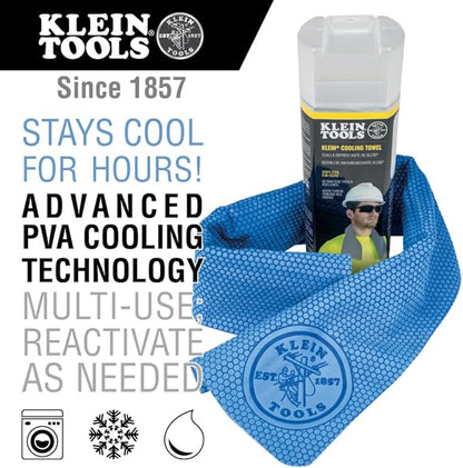 KLEIN TOOLS 60090 Cooling Towel for Neck with Evaporative PVA Technology, Blue