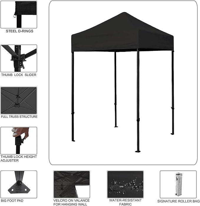 Eurmax USA 5'x5' Pop Up Canopy Tent Commercial Instant Canopies with Heavy Duty Roller Bag,Bonus 4 Sand Weights Bags (Purple)