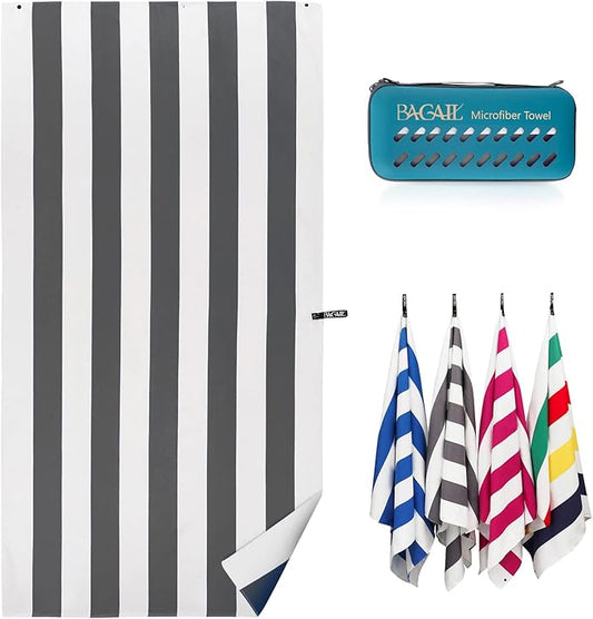 BAGAIL Camping Towel with EVA Case, Compact & Ultra Soft Microfiber Travel Towel - Super Absorbent & Lightweight Quick Dry Towels for Sports, Beach, Gym, Backpacking, Hiking and Yoga