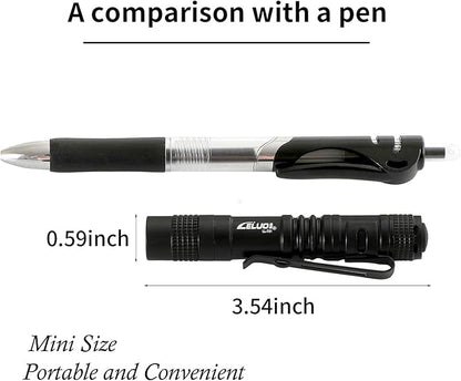 Handheld Pen Flashlight 150 Lumens Lamp Clip Mini Pen Light Small Pocket Penlight(2 Short)