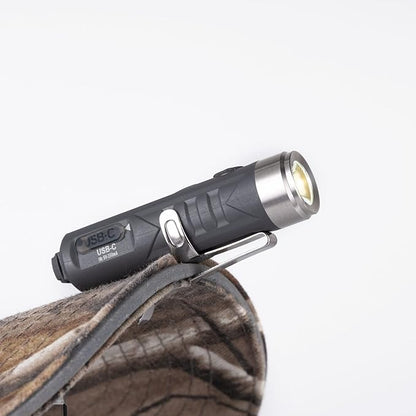 RovyVon Aurora A1 Keychain Flashlights, USB-C Rechargeable Max 650 High Lumens Super Bright with EDC Small Size, 5 Mode Easy Use with Clip,Waterproof,Perfect for Camping Emergencies Gift(Gray)