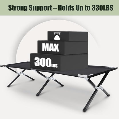 YSSOA Camping Cot, Sleeping Cots for Adults with Storage Bag, Portable and Lightweight Cot Bed for Outdoor Traveling, Hiking, Office Nap, Easy to Set up, 1 Pack