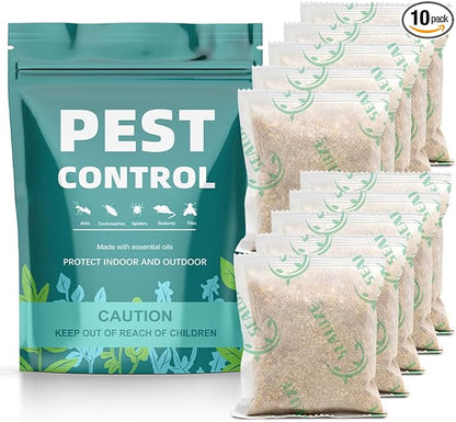 Pest Control Pouches, Rodent Repellent, Indoor Mice Repellent, Repel Mice,Mouse,Rats,Ant,Roach,Spider,Moths& Other Pest,Mouse Repellent Pouches,Safe for Kids & Pets,Pest Repellent-10 Pouches