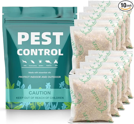 Pest Control Pouches, Rodent Repellent, Indoor Mice Repellent, Repel Mice,Mouse,Rats,Ant,Roach,Spider,Moths& Other Pest,Mouse Repellent Pouches,Safe for Kids & Pets,Pest Repellent-10 Pouches