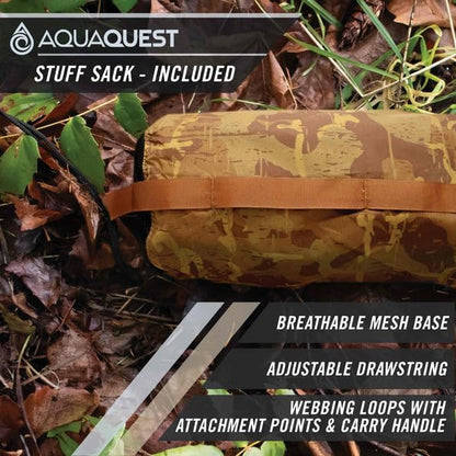 AquaQuest Safari Camping Tarp - Lightweight Durable Rain Fly - Waterproof Camping Essentials for Hiking, Backpacking & Hammock