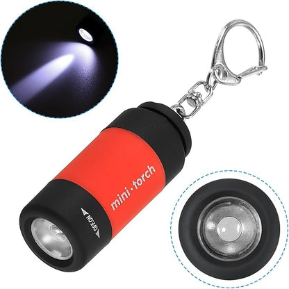 PATIKIL 2.1" Mini Rechargeable LED Keychain Flashlight, EDC Portable Small Torch with USB Charging for Everyday Carry, Red