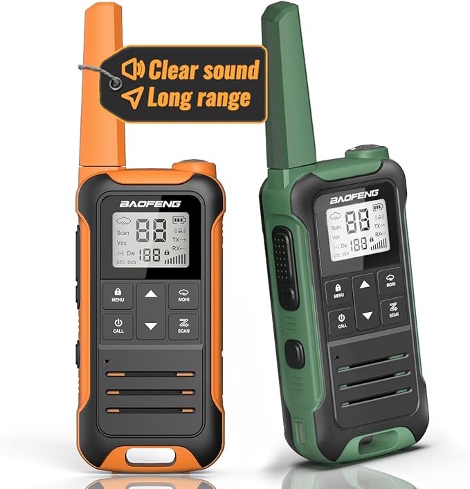 Baofeng Walkie Talkies Long Range Walkie Talkie for Adults FRS walkie-Talkie Hiking Accessories Camping Gear Toys 2 Way Radio for Kids with Flashlight,NOAA Weather Scan,VOX,22 Channel(No Battery)
