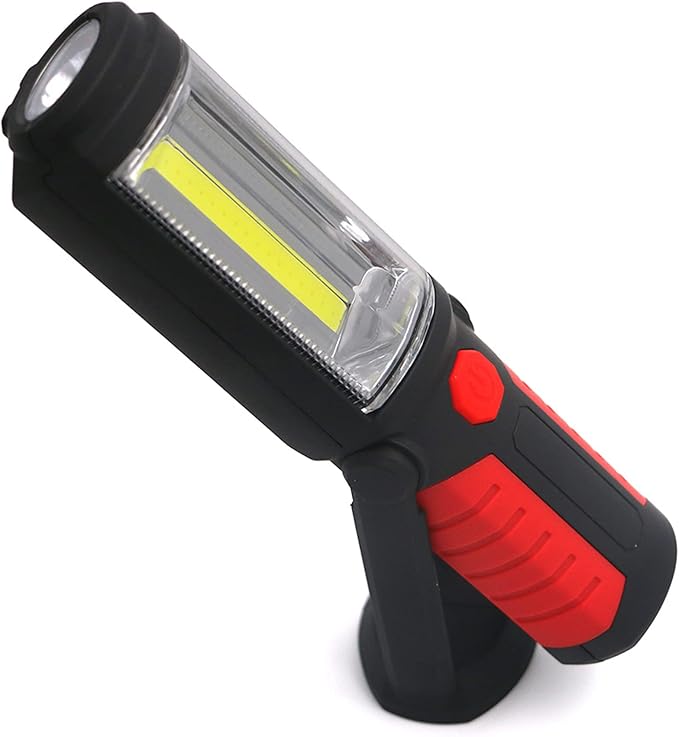 LED Magnetic Worklight,Portable Battery Powered Inspection Lamp Trouble Light for Mechanic Tool,Camping,Grill,Emergency(Red,Batteries NOT Included)