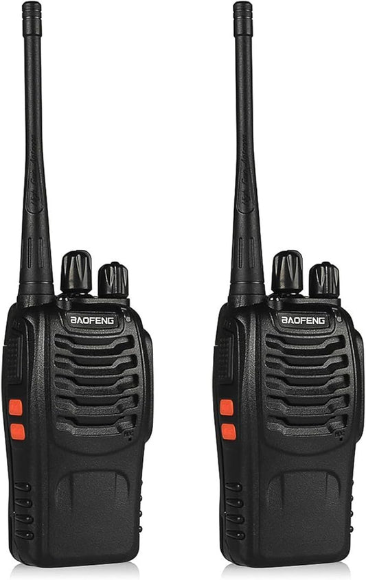 Walkie Talkies for Adults Long Range Baofeng BF-888S Professional Handheld 16 Channel Two Way Radio with Earpieces, Rechargeable Battery, Flashlight, Walky Talky for Family Hiking Skiing(2 Pack)