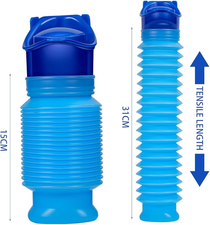 Emergency Toilet Portable Potty Pee Bottles for Male Female Kids Shrinkable Urinal Urine Bottle Outdoor Camping Travel Traffic Jam 750ml