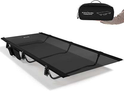 Gonex 31.5" Extra Wide Camping Cot with Breathable Mesh Fabric Supports 350lbs, Portable Ultralight Folding Cot Bed for Adults Travel, Beach, Home, Sleeping (Mesh)