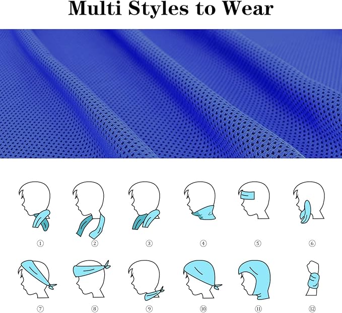 Cooling Towel,Vofler [4 Pack] Cool Towels Microfiber Chilly Ice Cold Head Band Bandana Neck Wrap (40"x 12") for Athlete Men Women Youth Kids Dogs Yoga Outdoor Golf Running Hiking Sports Camping Travel