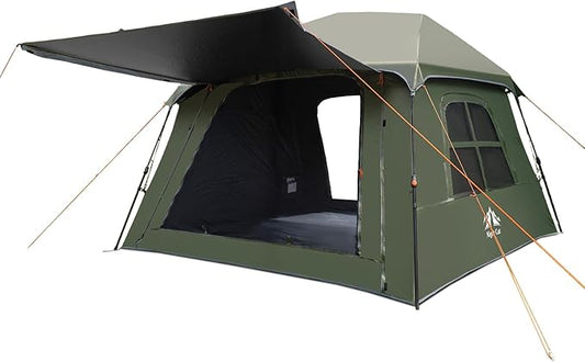 Night Cat Blackout Cabin Tent: 4 Person Pop Up Camping Tent with Vestibule & Rainfly Waterproof Instant Easy Setup Family Tent