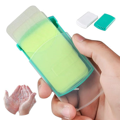 HongYiTime 2 Boxs (100 Sheets) Hand Washing Soap Sheets for Outdoor Travel,Portable Camping Hand Soap,Hiking Washing Hand Bath Paper Soap for Travel,BBQ,Party,School,Girls