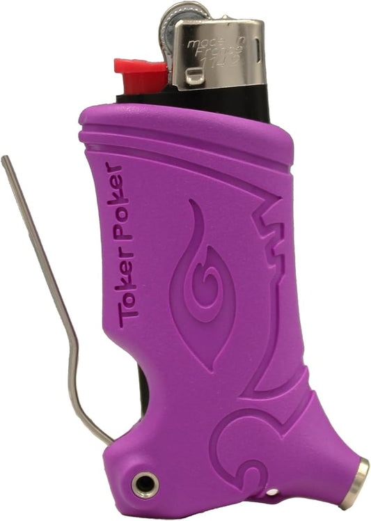 Toker Poker - Mini Bic, Keychain, Lighter Case, Multi Tool of Camping and Other (Magenta)