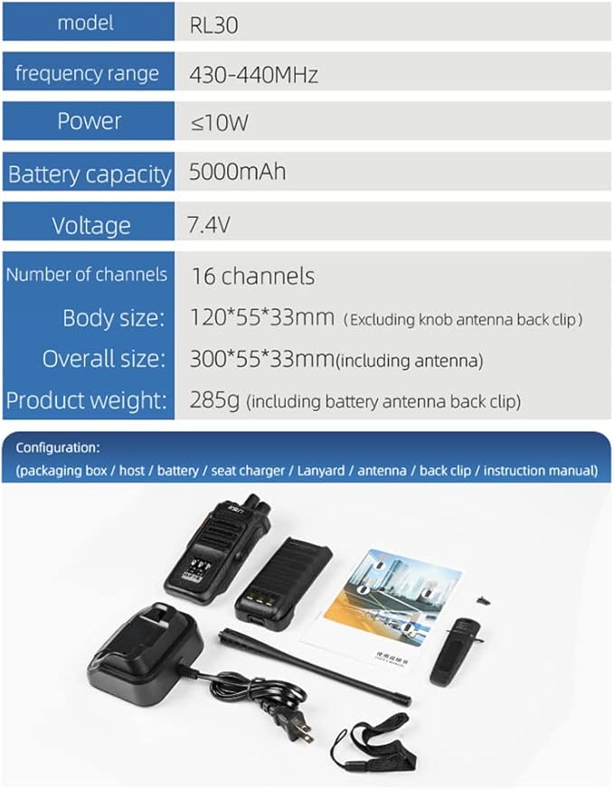 KSUN Two Way Radios Walkie Talkies Long Range 100 Miles, Built in Relay for Cruise Tunnels Mines Basement Camping RL30 (4 Pack)