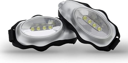 2-Pc Flashlights for Runners and Walkers - Dog Walking Flashlight - Grab and Go Lightweight Night Running Light (Silver)
