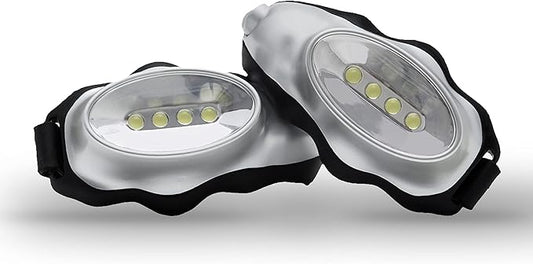 2-Pc Flashlights for Runners and Walkers - Dog Walking Flashlight - Grab and Go Lightweight Night Running Light (Silver)