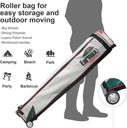 Eurmax USA Standard 10x10ft Patio Pop Up Canopy Tent for Outdoor Events Commercial Instant Canopies with Heavy Duty Roller Bag,Bonus 4 Canopy Sand Bags (Stripe Blue)