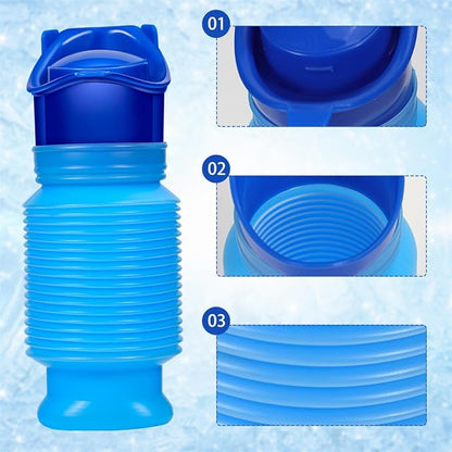 Emergency Toilet Portable Potty Pee Bottles for Male Female Kids Shrinkable Urinal Urine Bottle Outdoor Camping Travel Traffic Jam 750ml