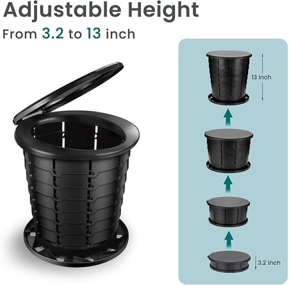 Retractable Portable Toilet Height Adjustable Travel Toilet Camping Toilet Portable Potty for Adults and Kids, Portable Toilet for Camping, XL size