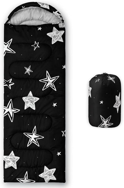 Kids Sleeping Bag for Boys Girls,Western Cowboy Print-Lightweight Warm Portable Outdoor Indoor-Waterproof Cold Weather Resistant Sleeping Bag for Camping Hiking