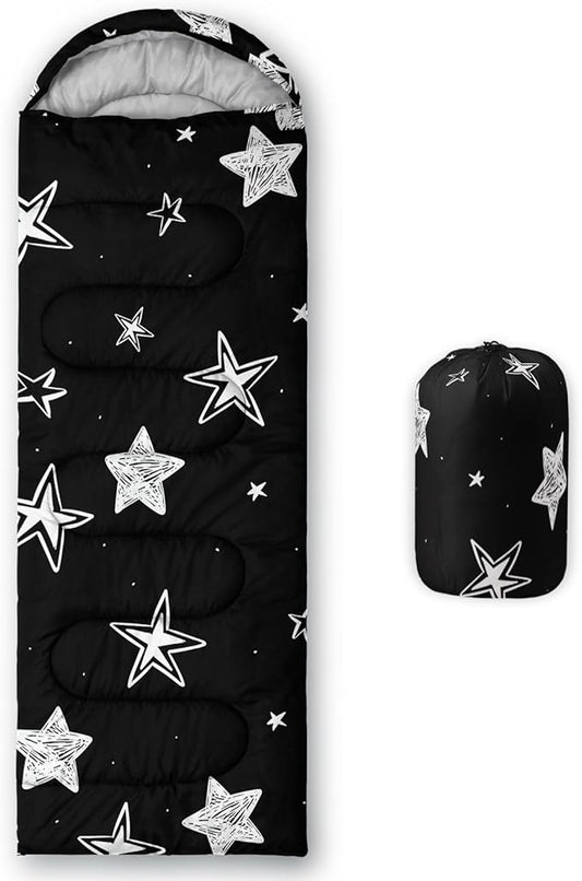 Kids Sleeping Bag for Boys Girls,Western Cowboy Print-Lightweight Warm Portable Outdoor Indoor-Waterproof Cold Weather Resistant Sleeping Bag for Camping Hiking