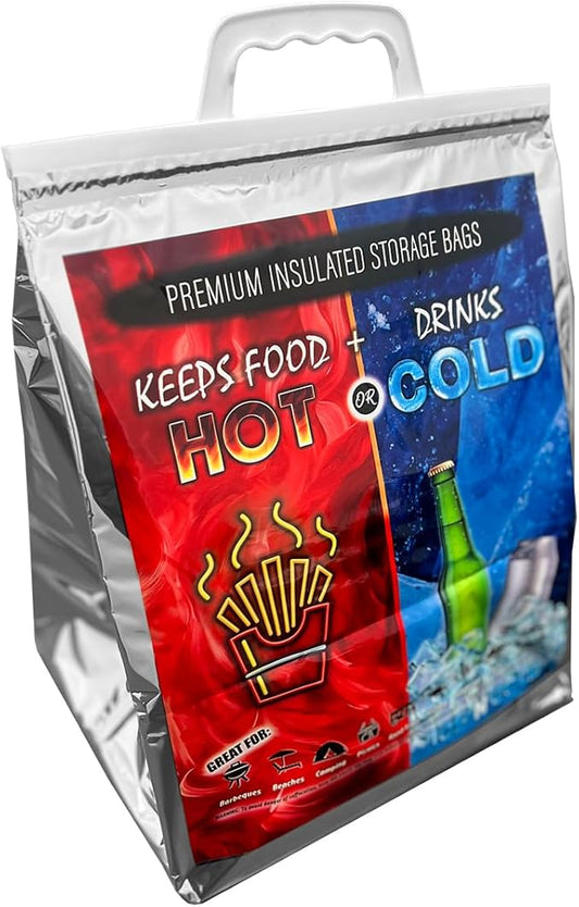 Insulated Picnic/Shopping Cooler Bags for Groceries, Camping, Hiking, Beach, Travel | Lightweight Soft Collapsible | Fast Same Day Shipping (Pack of 10, Medium)