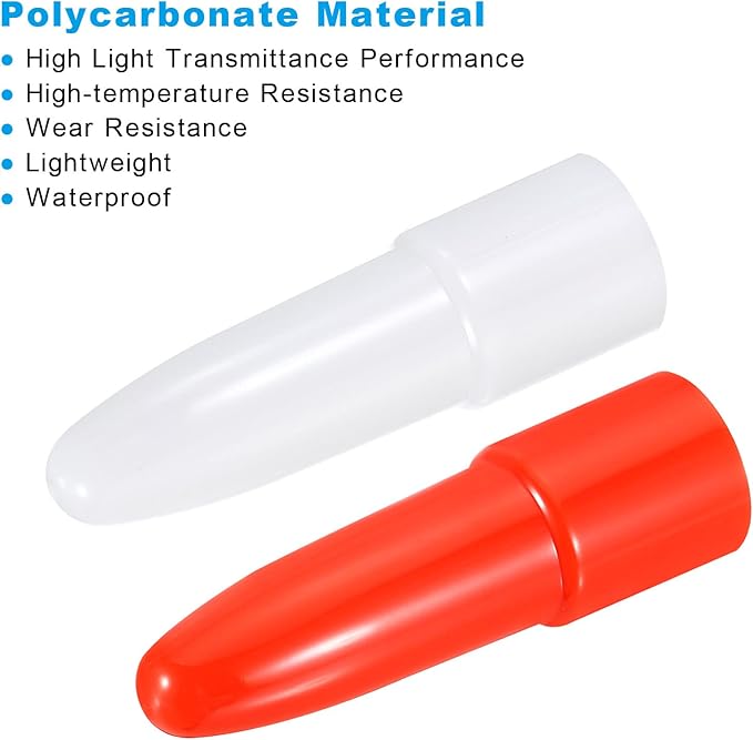 PATIKIL Flashlight Diffuser Caps Set, 2 Pcs PC Plastic Wear-Resistant Flashlight Signal Wand for Most LED Flashlights, White Red