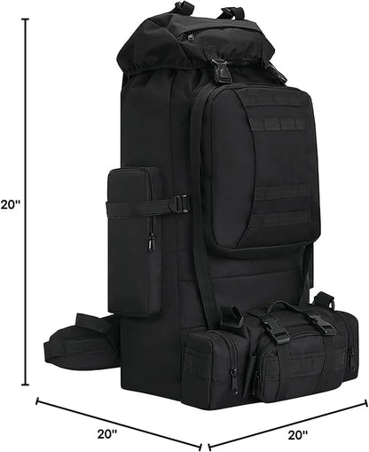 100L Camping Hiking Backpack,Molle military Tactical rucksack backpack,Waterproof Lightweight Hiking Backpack (Black)