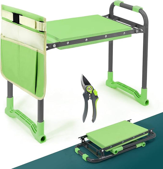 Foldable Garden Kneeler and Seat，Portable Kneeler Stool - Heavy Duty Gardening Bench, Durable Garden Stool, Comfortable EVA Foam Cushion - Ideal for Women's Gardening， Camping...