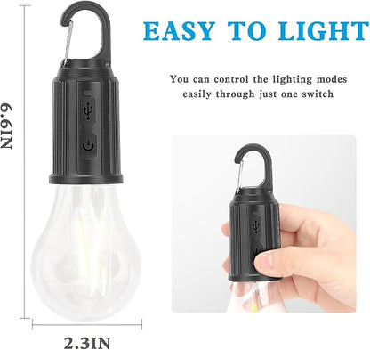 Battery Operated Rechargeable LED Lights Bulbs 2w 2700k Soft White Outdoor Waterproof,3 Light Modes,Vintage Candle Shape,for Gazebo Chandelier,Camping,Backup,Pergola,1pack USB Cordless Bulb