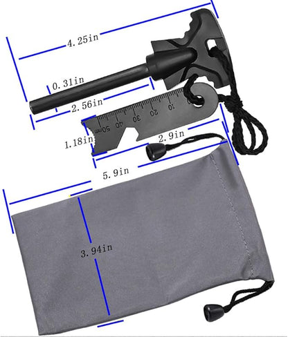 4.25 Inch Flint Fire Starter, Survival Ferro Rods Starter with Easy Grip Handle and Multifunction Striker, Waterproof Flint Fire Can be Struck 15000 Times for Camping, Hiking (Pack of 2)