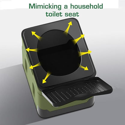 Portable Camping Toilet Water-Proof, Foldable, & Supports up to 700lbs (Army Green, 10.6 * 11.8 * 11.8 INCH)
