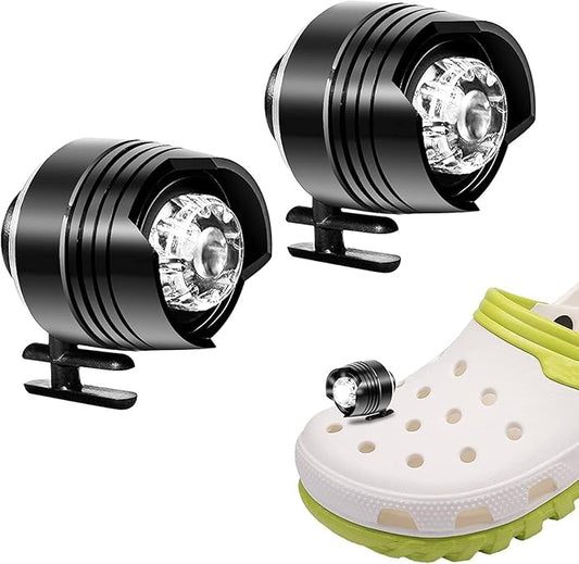 Wearable Croc Lights for Shoes - Headlights for Croc, Shoe Decoration Charms A Must-Have Accessory for Nighttime Activities, Perfect for Walking, Jogging, Hiking, Camping-2PCS